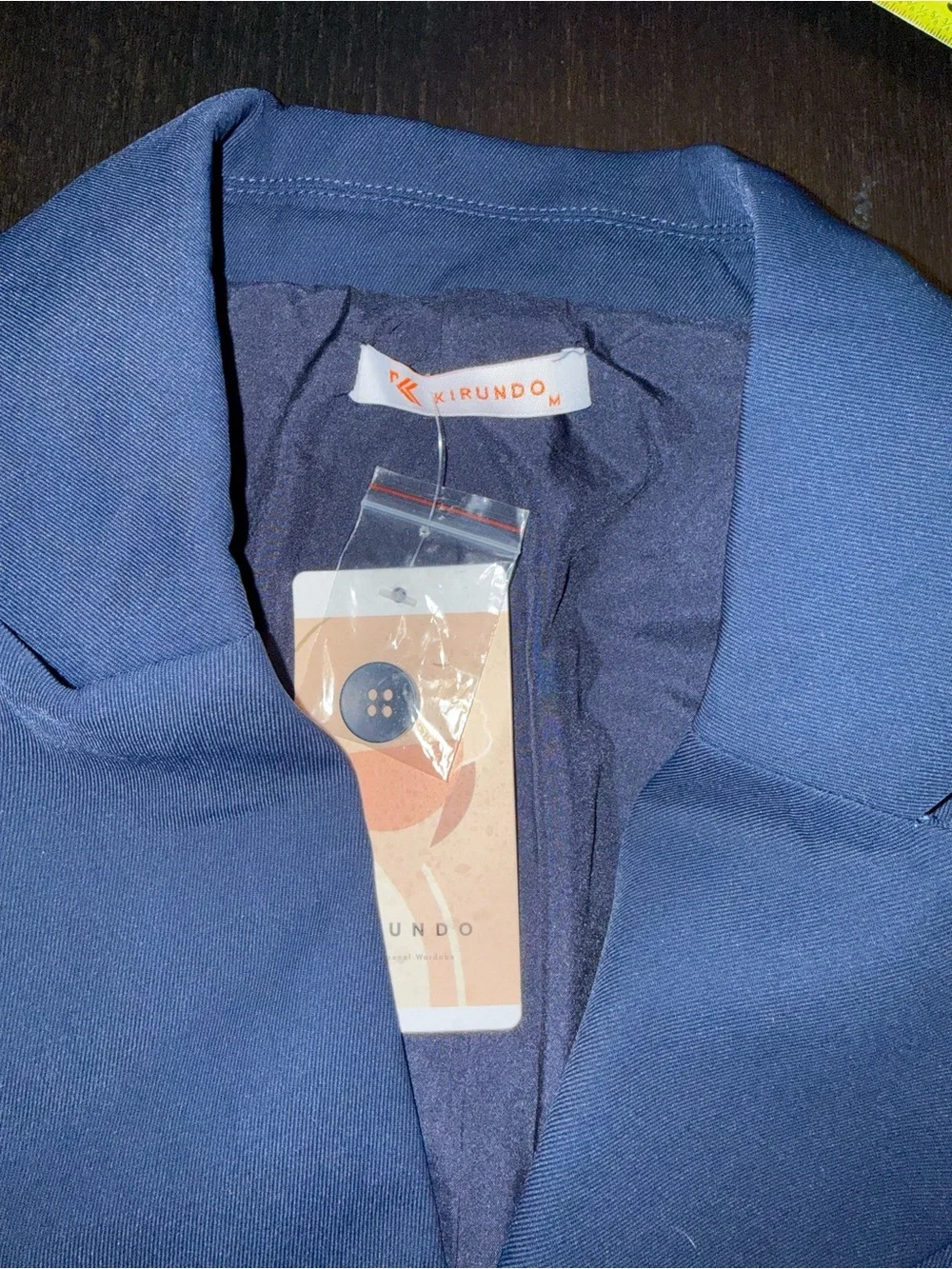 Cropped Double-Breasted Navy Blazer Jacket - Picture 5 of 5
